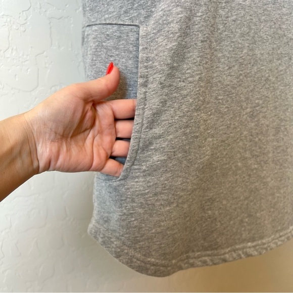 IVI Organic Cotton oversized pullover hoodie, short sleeve, pockets, grey size M - Picture 5 of 12